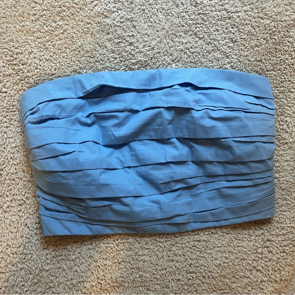 Abercrombie Blue Strapless Pleated Crop Top size Medium